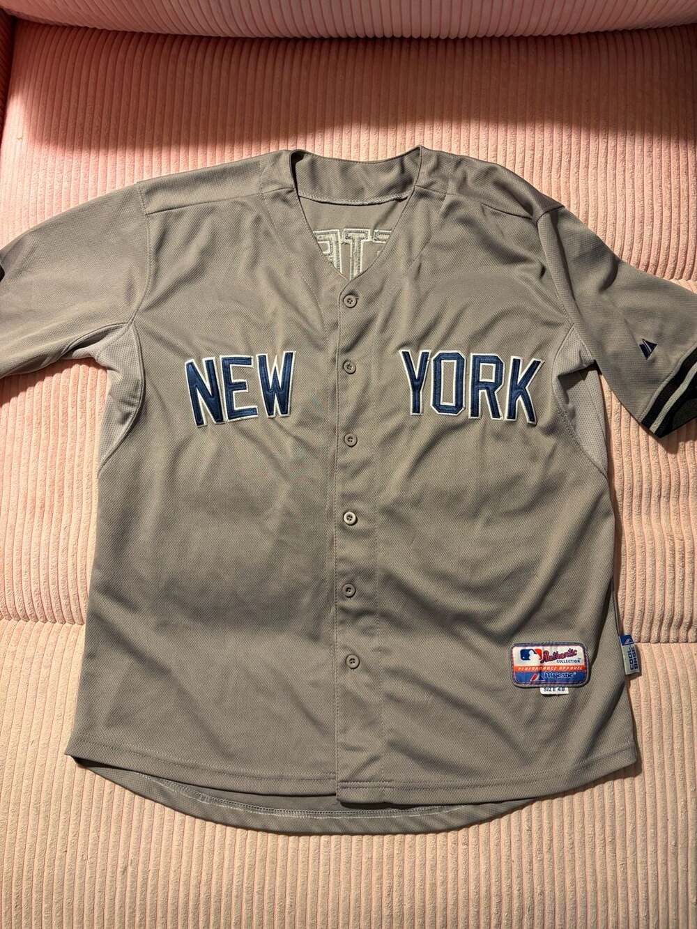 Majestic MLB New York Yankees Derek Jeter 2 Gray Road Authentic Jersey Size 48